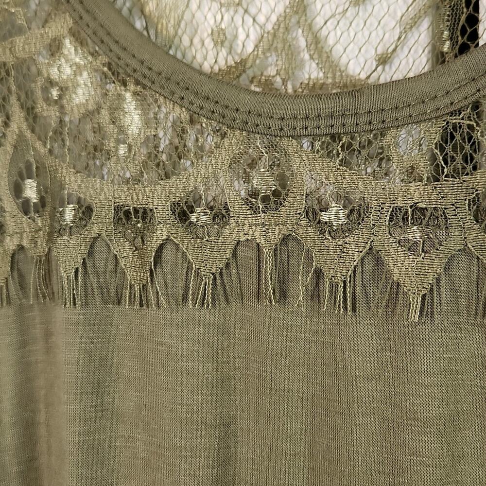 Daisy Fuentes Womens Green Lace Sleeveless Lightweight Shark Bite Hem Dress Med - Picture 4 of 11